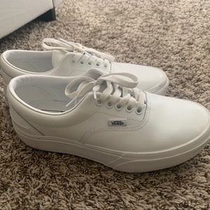 White platform Vans